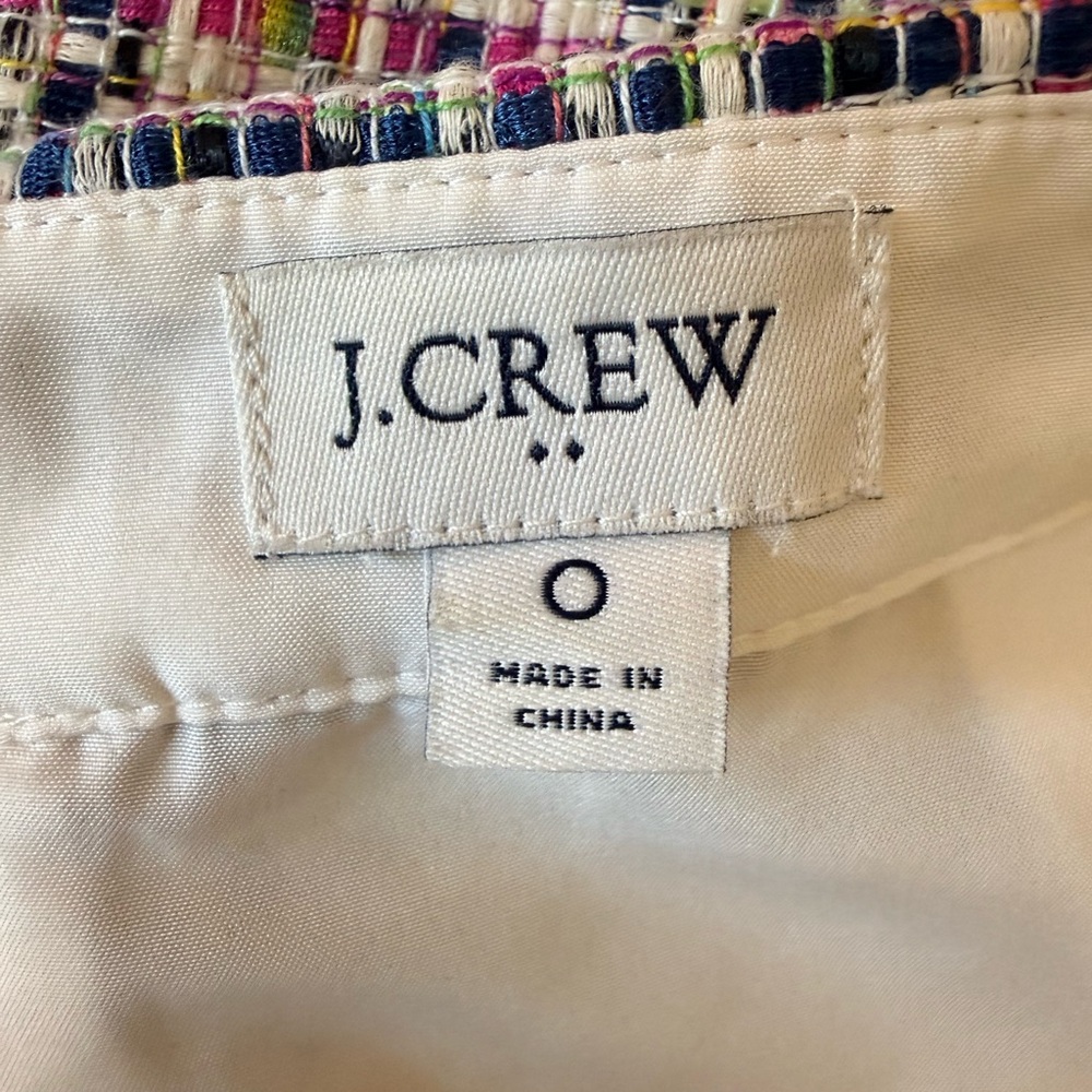 J.Crew Rainbow Tweed Pencil Skirt Size 0 Excellent Condition - Picture 7 of 9